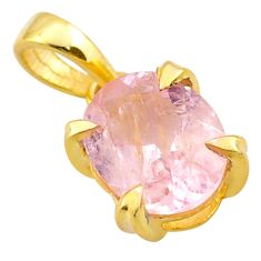 3.67cts natural pink morganite 925 sterling silver pendant jewelry t84894
