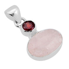 6.70cts natural pink morganite garnet 925 sterling silver pendant jewelry y65329
