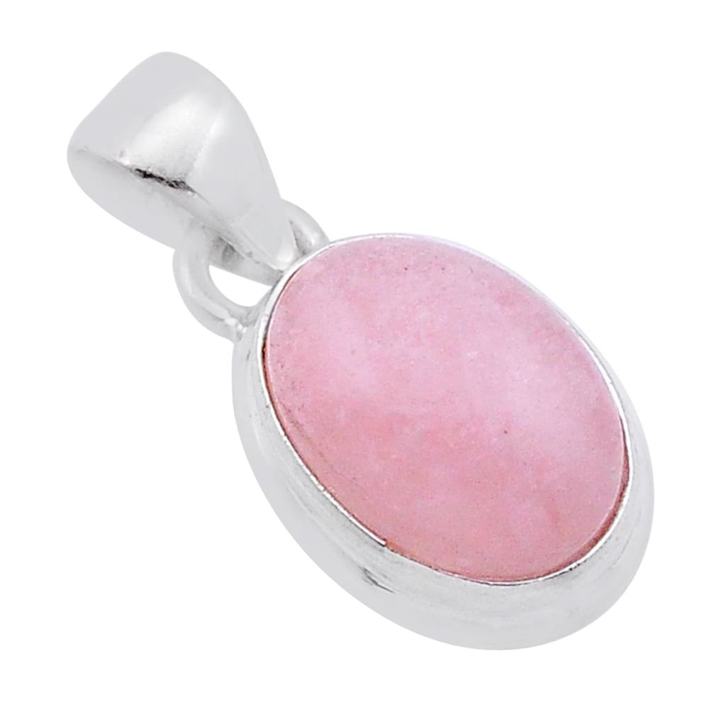 6.52cts natural pink morganite oval 925 sterling silver pendant jewelry n45241