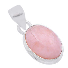 6.19cts natural pink morganite oval 925 sterling silver pendant jewelry n45251
