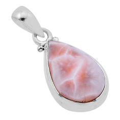 5.29cts natural pink natrolite pear 925 sterling silver pendant jewelry n53224