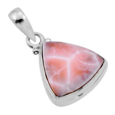 6.34cts natural pink natrolite trillion sterling silver pendant jewelry n50111