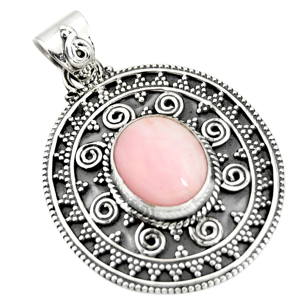 5.32cts natural pink opal 925 sterling silver pendant jewelry r20262