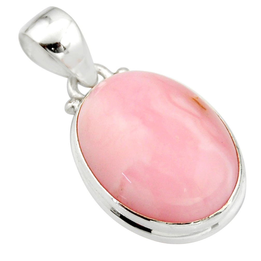 14.07cts natural pink opal 925 sterling silver pendant jewelry r20873