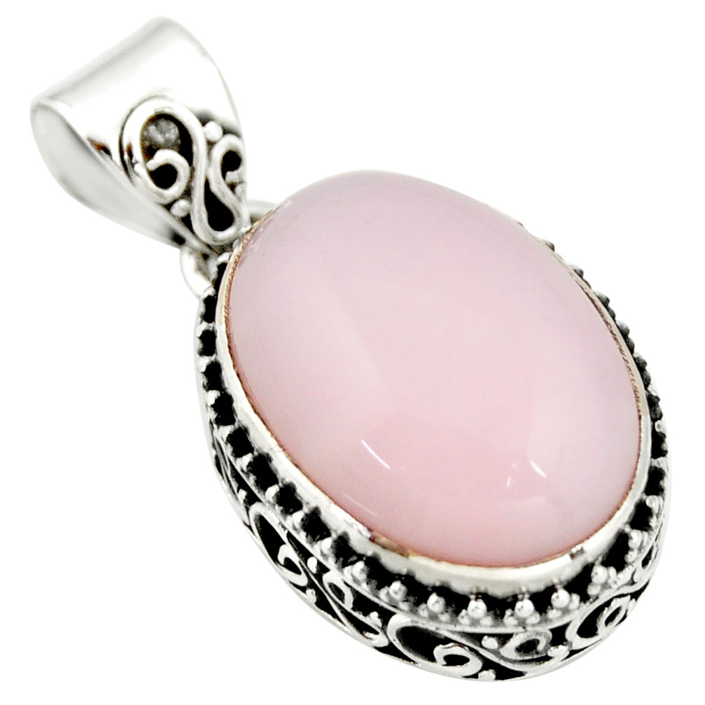 12.71cts natural pink opal 925 sterling silver pendant jewelry r20887