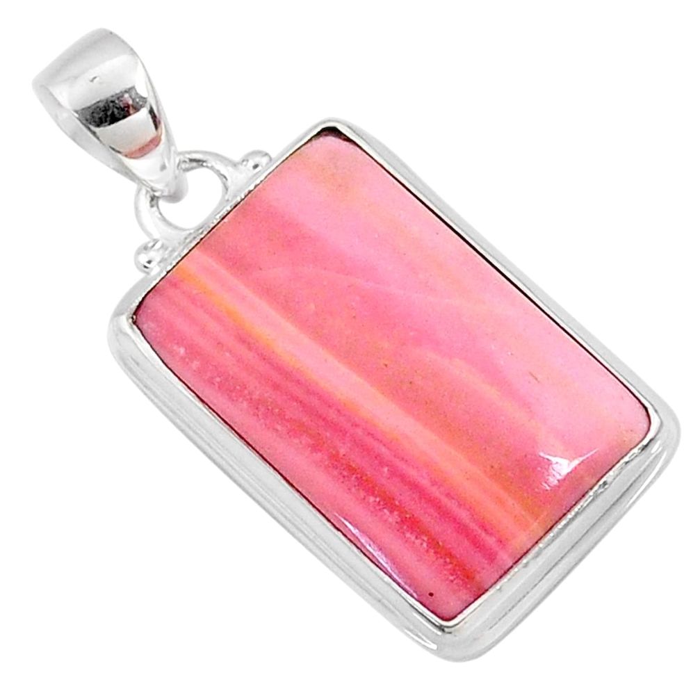 14.68cts natural pink opal 925 sterling silver pendant jewelry r66202