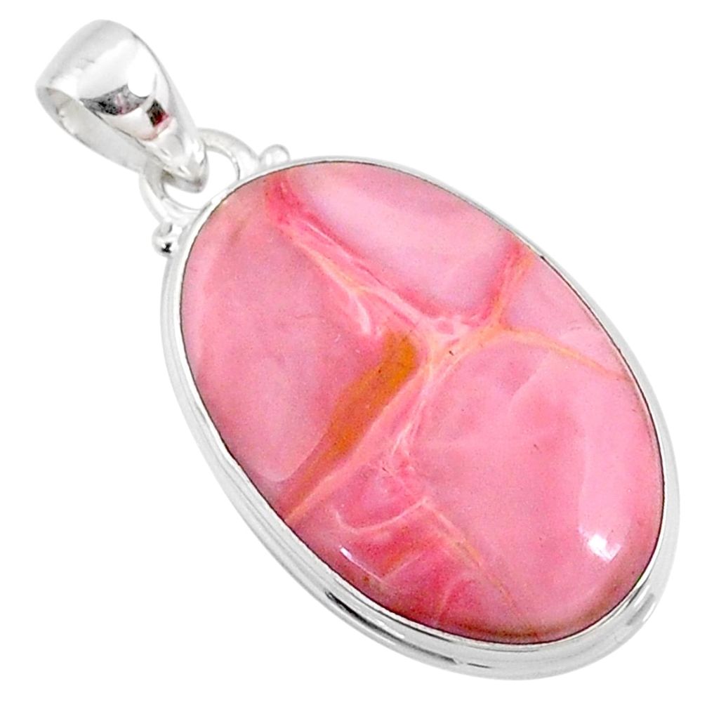 15.65cts natural pink opal 925 sterling silver pendant jewelry r66218