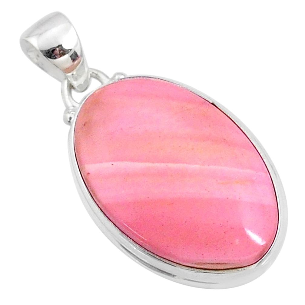 15.08cts natural pink opal 925 sterling silver pendant jewelry r66257