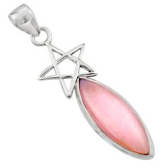 12.07cts natural pink opal 925 sterling silver star of david pendant r39151