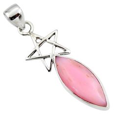 10.46cts natural pink opal 925 sterling silver star of david pendant r45028