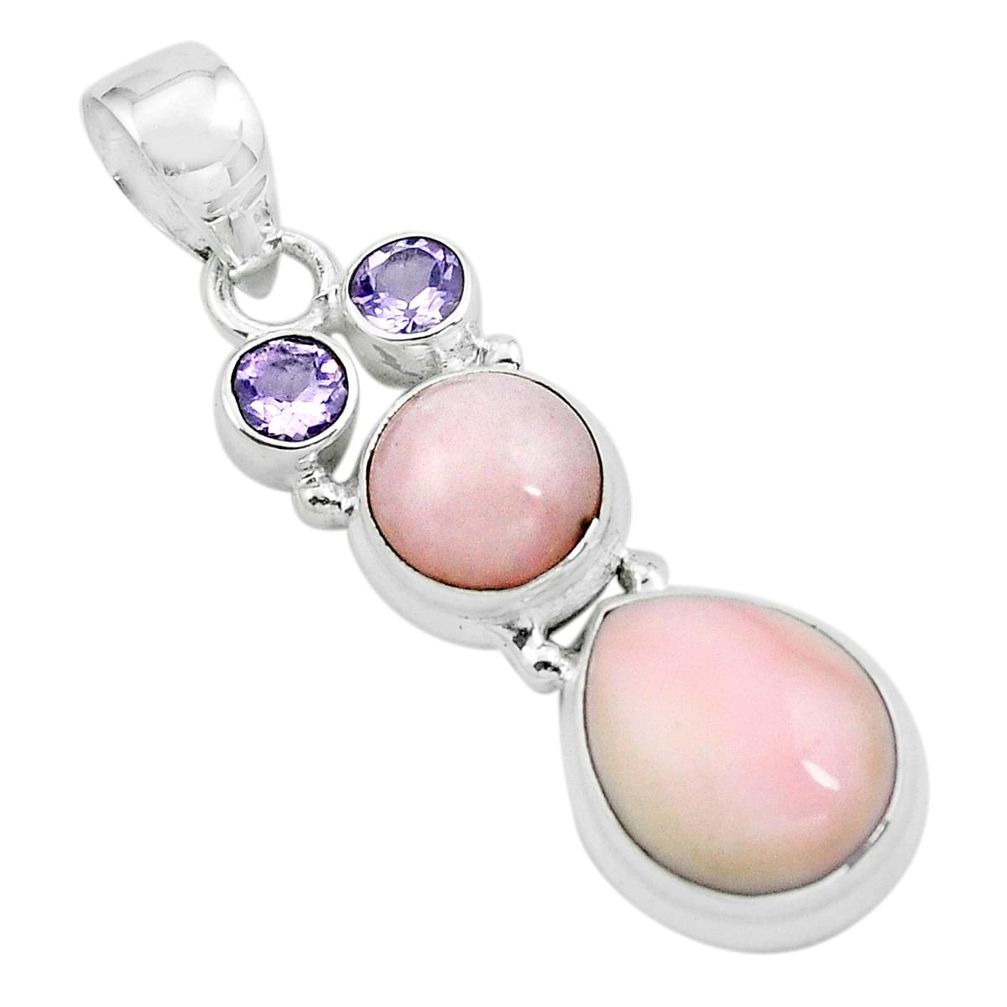 pink opal amethyst 925 sterling silver pendant jewelry p67412