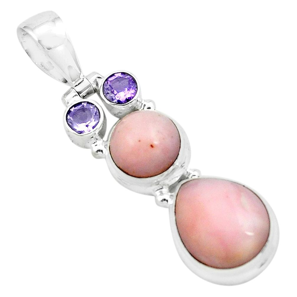 pink opal amethyst 925 sterling silver pendant jewelry p67418