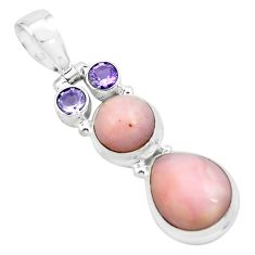 Clearance Sale- 7.89cts natural pink opal amethyst 925 sterling silver pendant jewelry p67418
