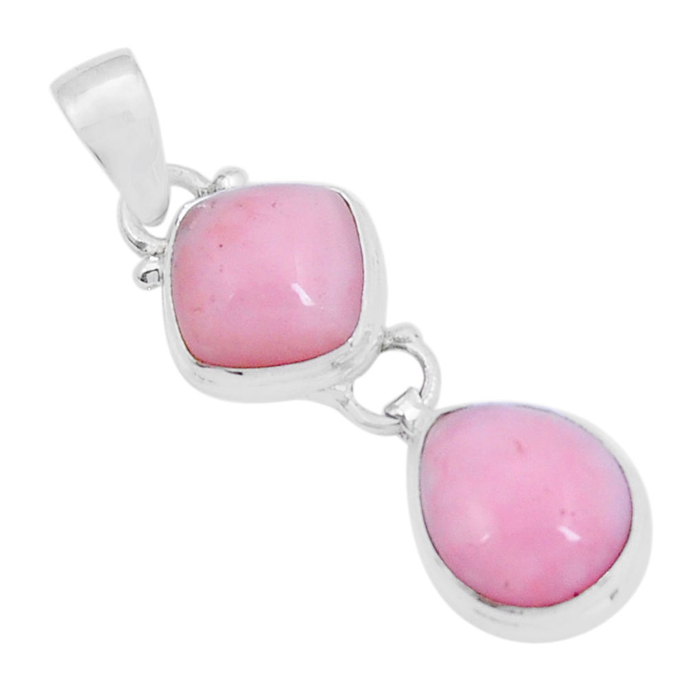 9.56cts natural pink opal cushion 925 sterling silver pendant jewelry y5577