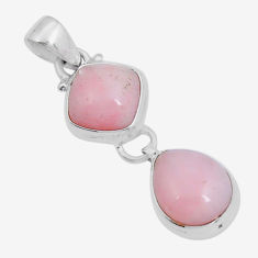 9.23cts natural pink opal cushion 925 sterling silver pendant jewelry y5579