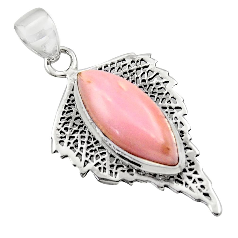 13.71cts natural pink opal marquise 925 sterling silver pendant jewelry r39159