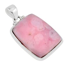 14.47cts natural pink opal octagan 925 sterling silver pendant jewelry y47197