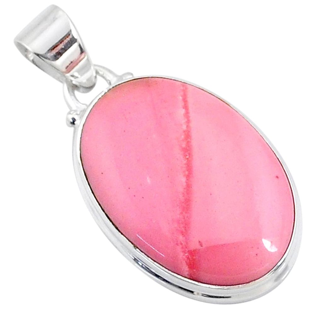 12.58cts natural pink opal oval 925 sterling silver pendant jewelry r66211