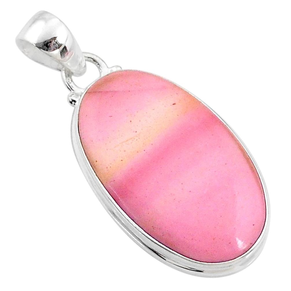14.12cts natural pink opal oval 925 sterling silver pendant jewelry r66251