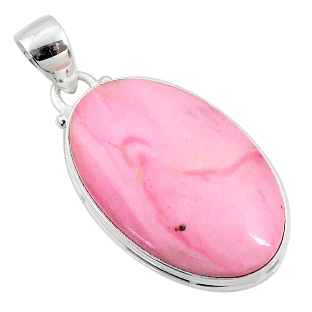 14.72cts natural pink opal oval 925 sterling silver pendant jewelry r66253