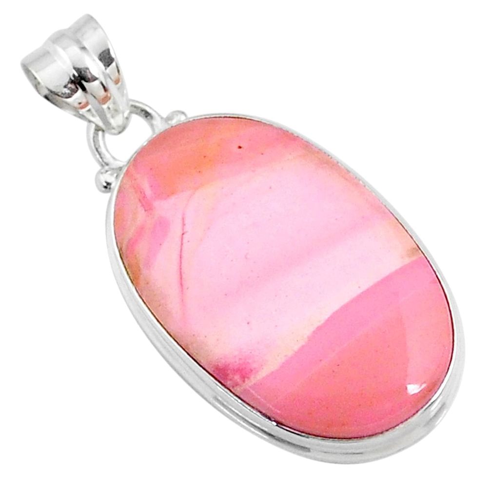 13.70cts natural pink opal oval 925 sterling silver pendant jewelry r66255