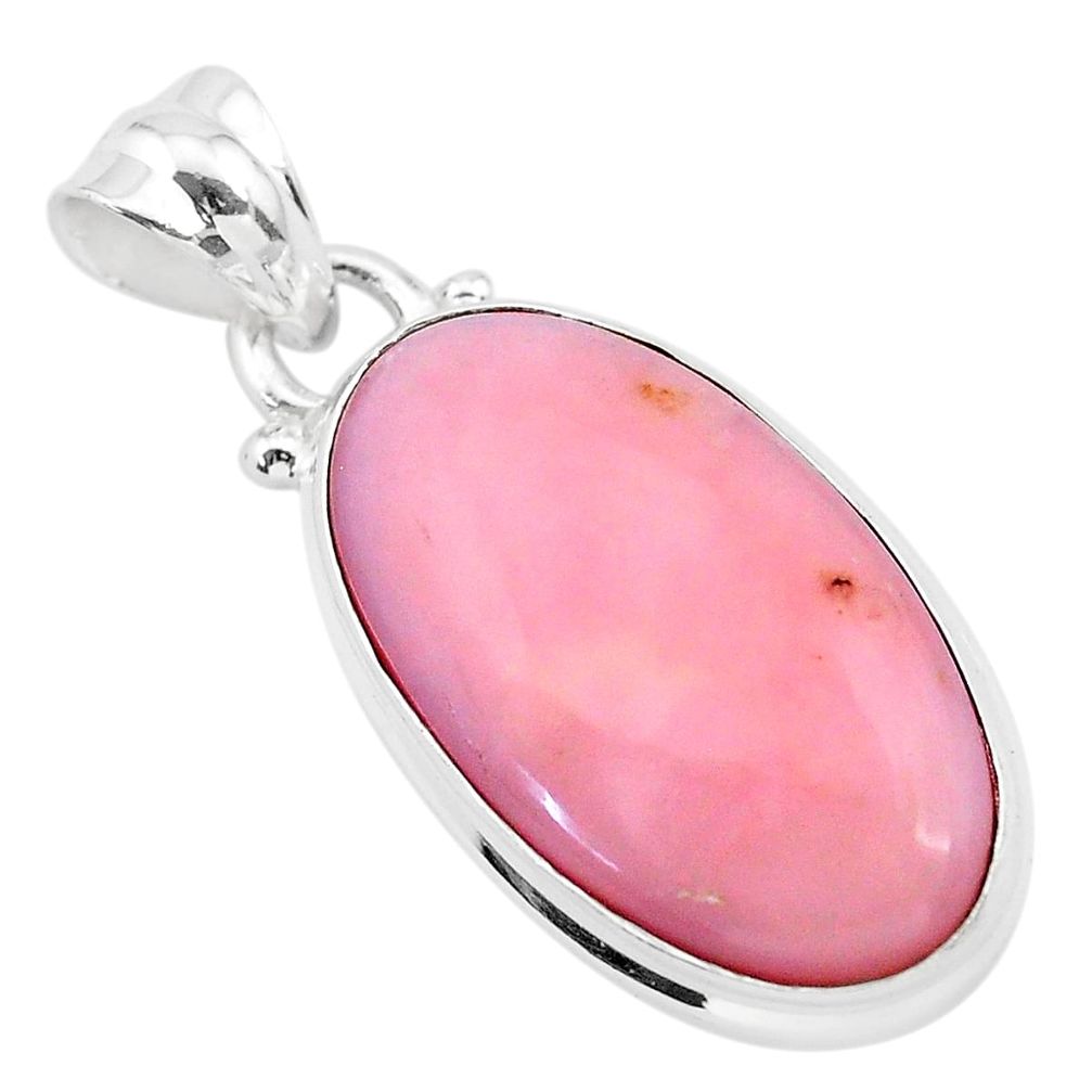 12.02cts natural pink opal oval 925 sterling silver pendant jewelry t28578