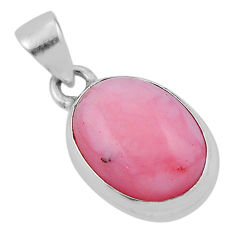 7.73cts natural pink opal oval shape 925 sterling silver pendant jewelry n33989