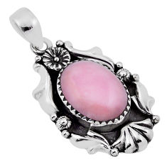 10.57cts natural pink opal oval shape 925 sterling silver pendant jewelry n34012