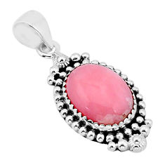 9.04cts natural pink opal oval shape 925 sterling silver pendant jewelry y65781