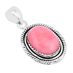 9.31cts natural pink opal oval shape 925 sterling silver pendant jewelry y65842