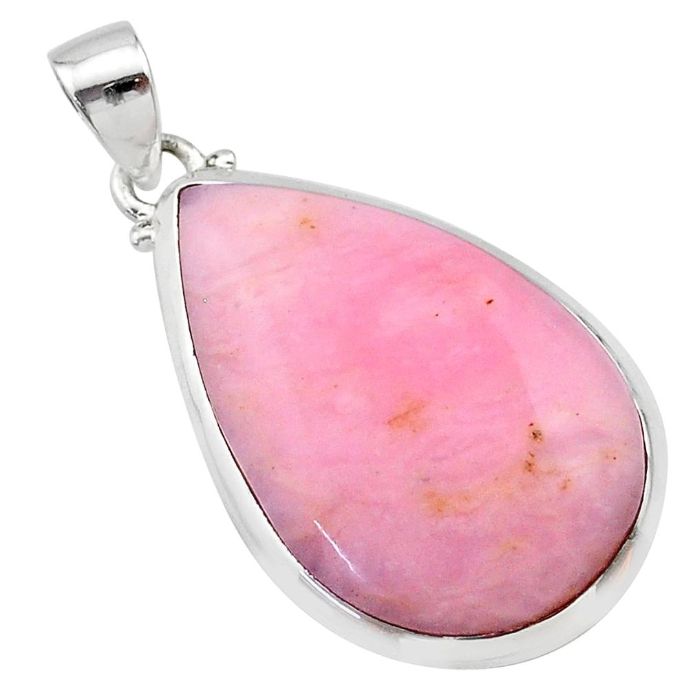 16.85cts natural pink opal pear 925 sterling silver pendant jewelry t22594