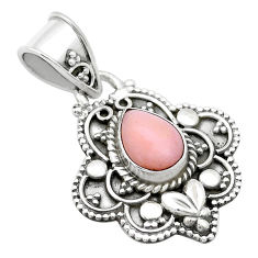 2.07cts natural pink opal pear shape 925 sterling silver pendant jewelry u66531