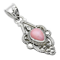 2.16cts natural pink opal pear shape 925 sterling silver pendant jewelry u66577