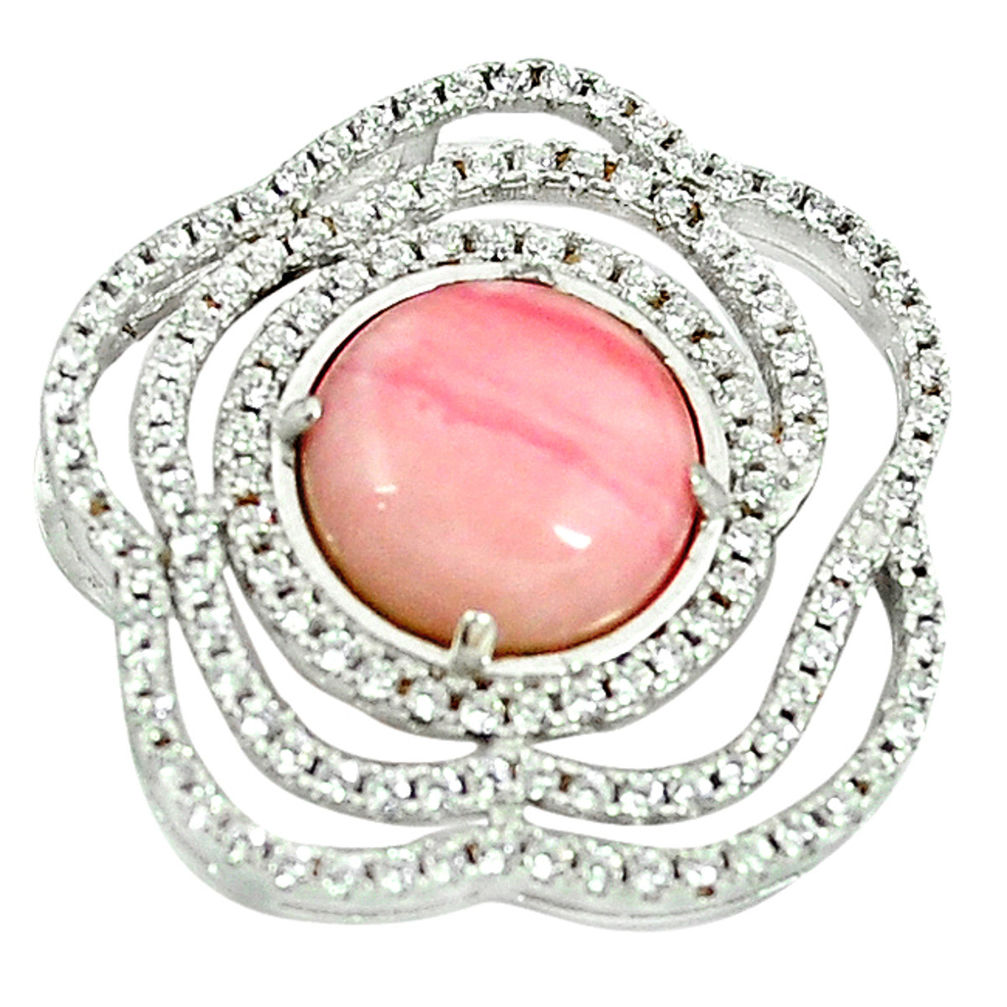 LAB LAB Natural pink opal topaz 925 sterling silver pendant jewelry a68526 c14043