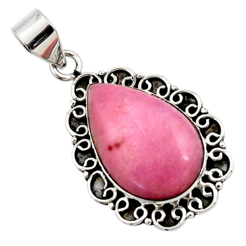 17.22cts natural pink petalite 925 sterling silver pendant jewelry r27706