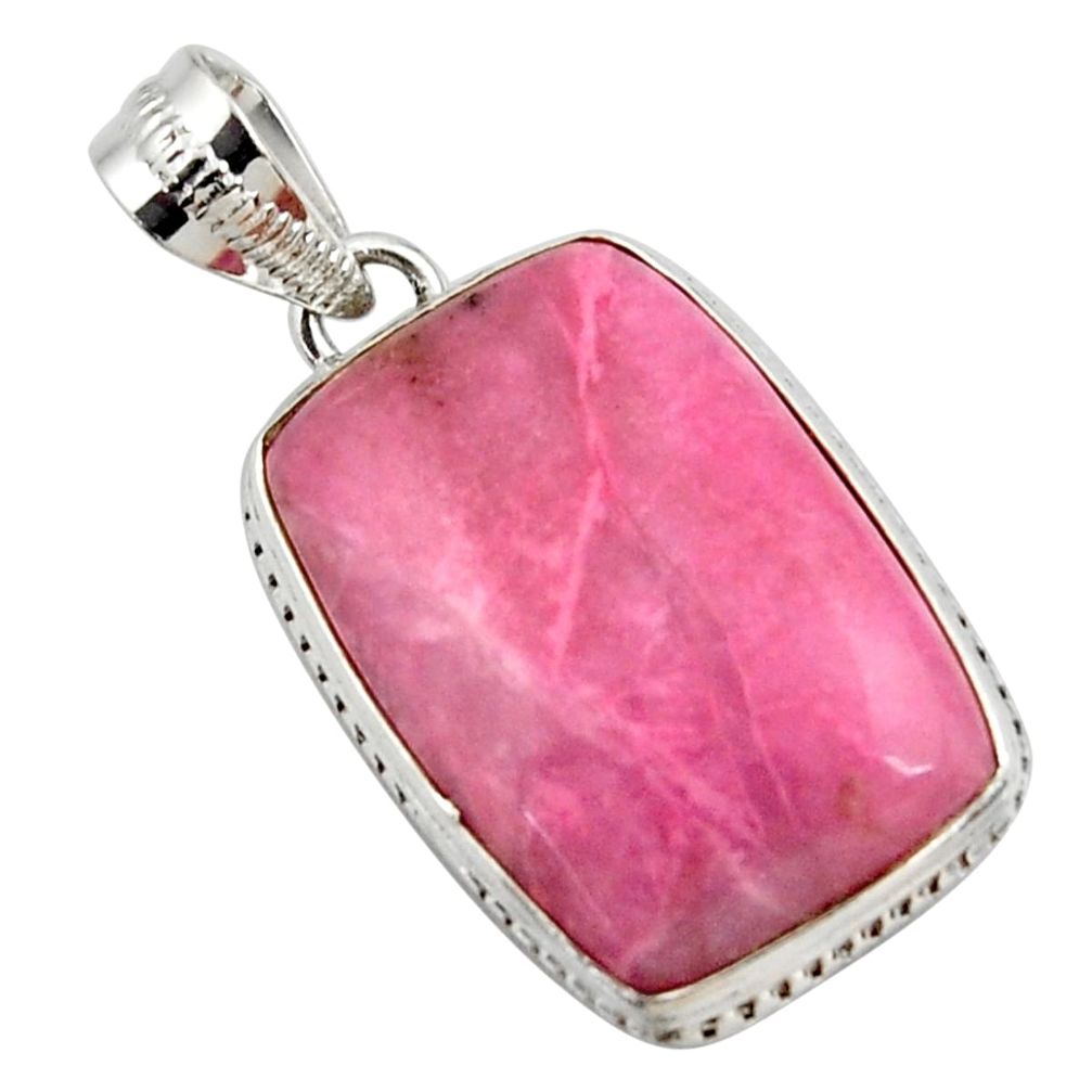 17.57cts natural pink petalite 925 sterling silver pendant jewelry r27714