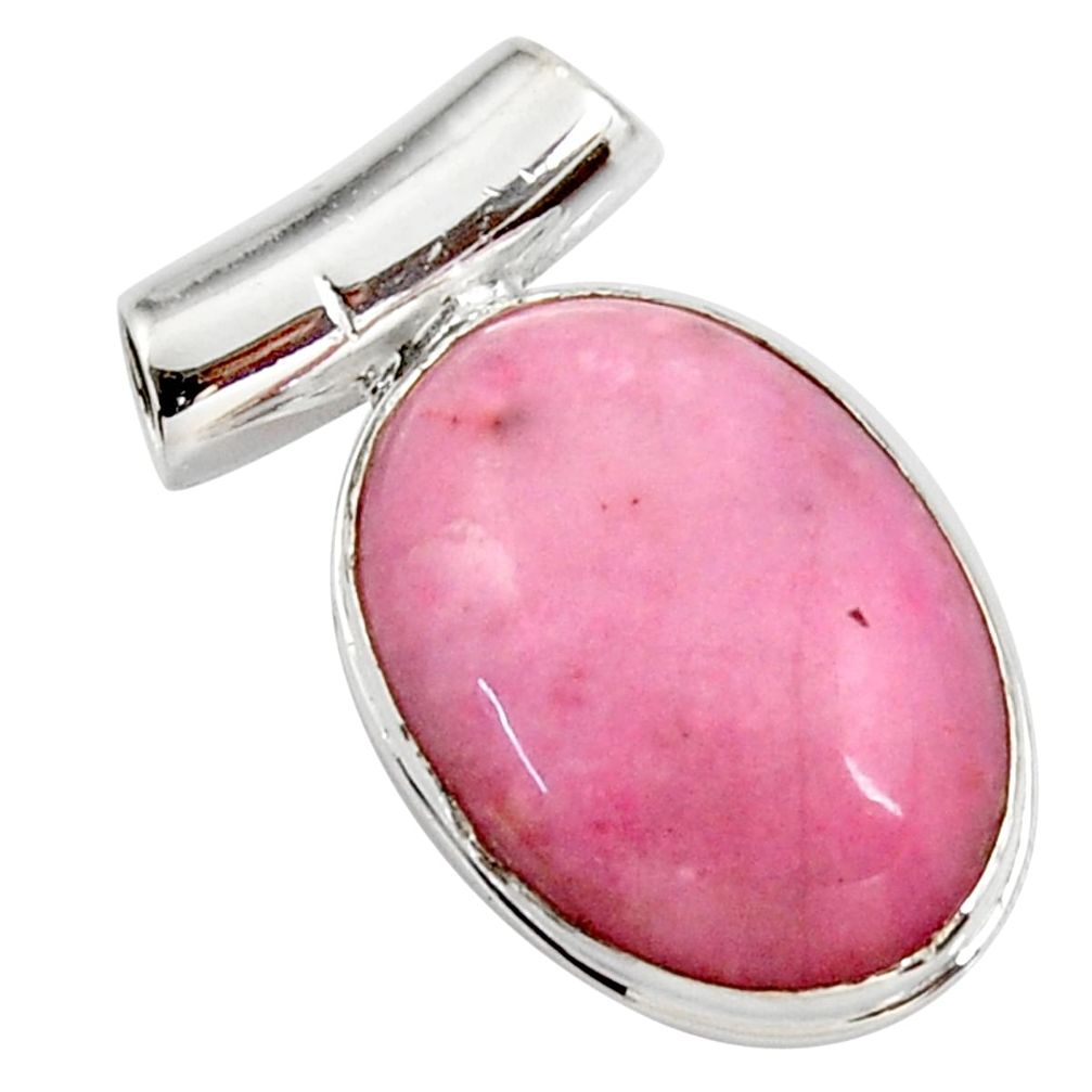 15.08cts natural pink petalite 925 sterling silver pendant jewelry r27718