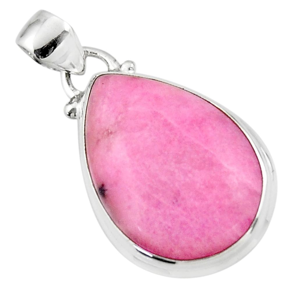 13.15cts natural pink petalite 925 sterling silver pendant jewelry r46442