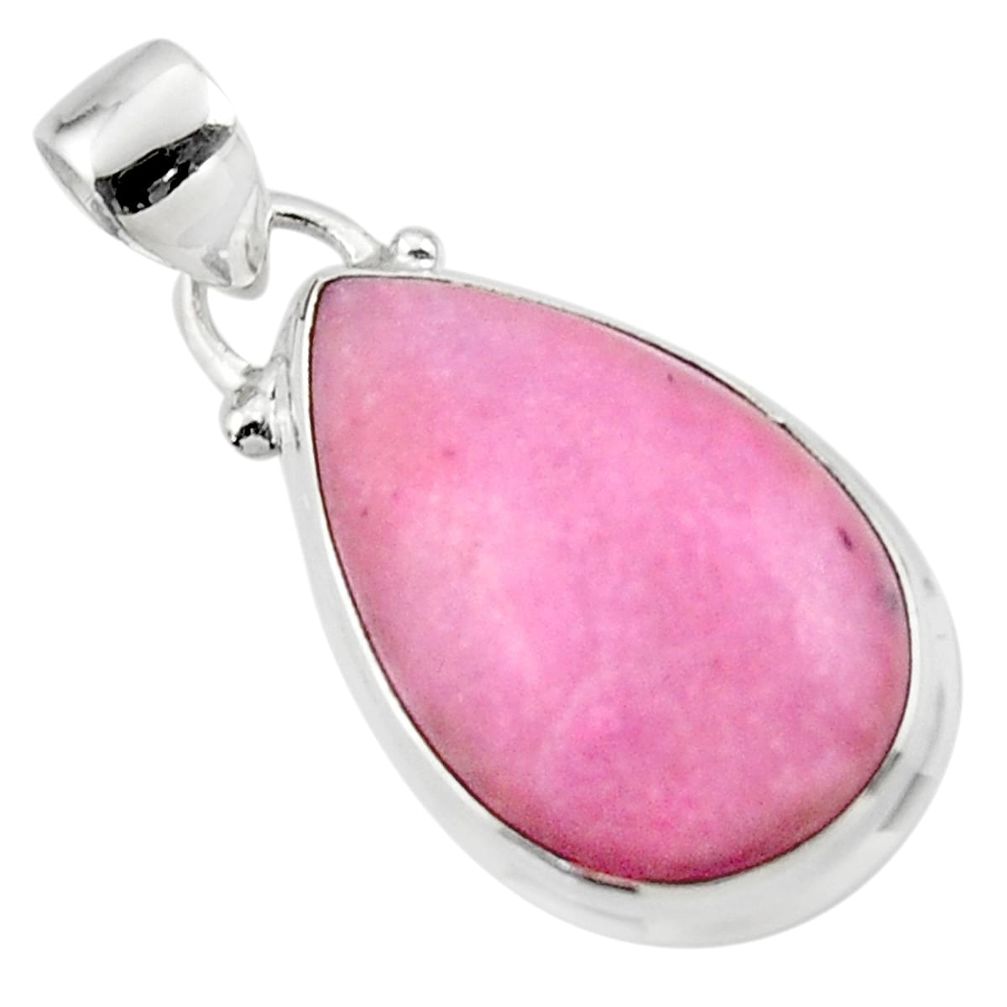 14.15cts natural pink petalite 925 sterling silver pendant jewelry r46443