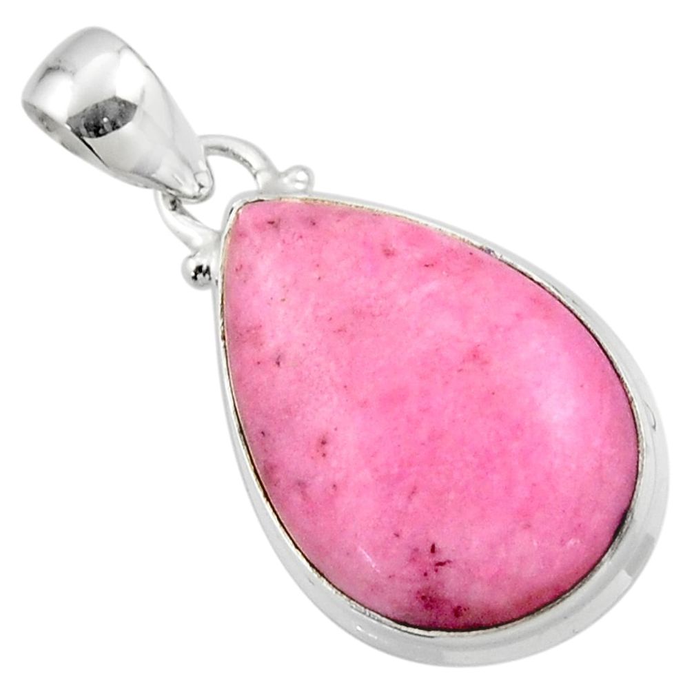 13.95cts natural pink petalite 925 sterling silver pendant jewelry r46450