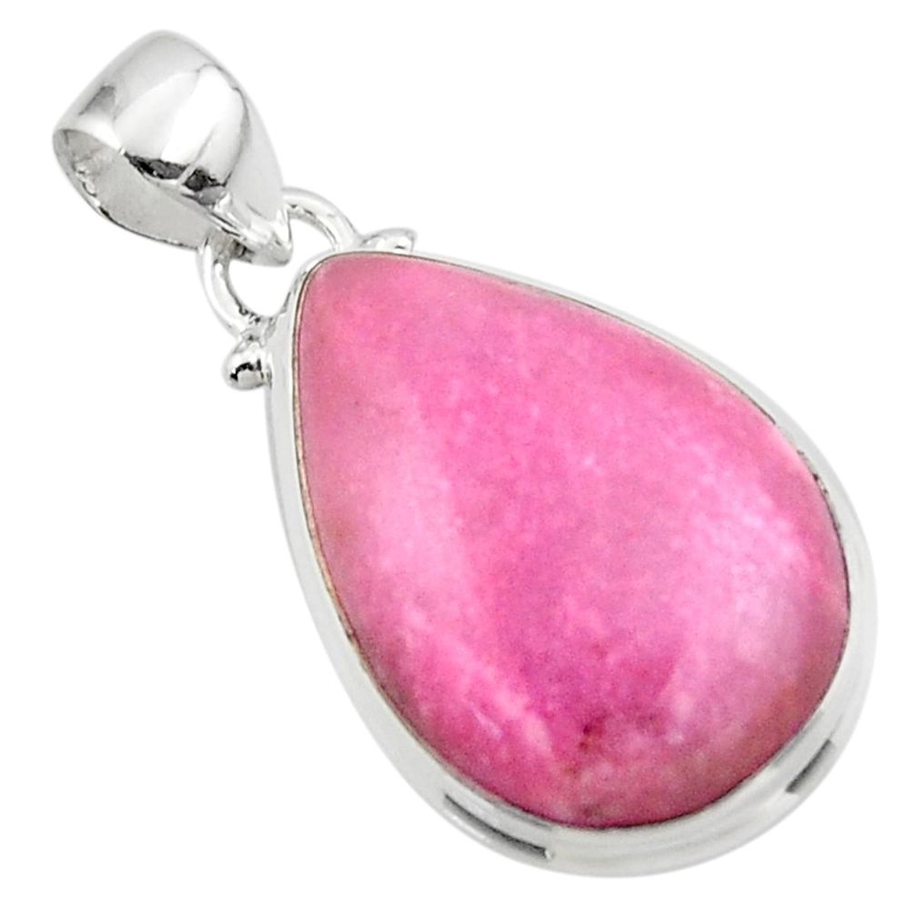 13.67cts natural pink petalite 925 sterling silver pendant jewelry r46452