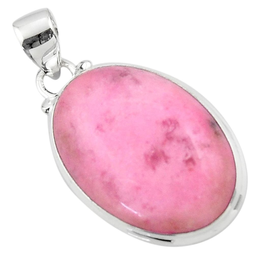 15.10cts natural pink petalite 925 sterling silver pendant jewelry r46454