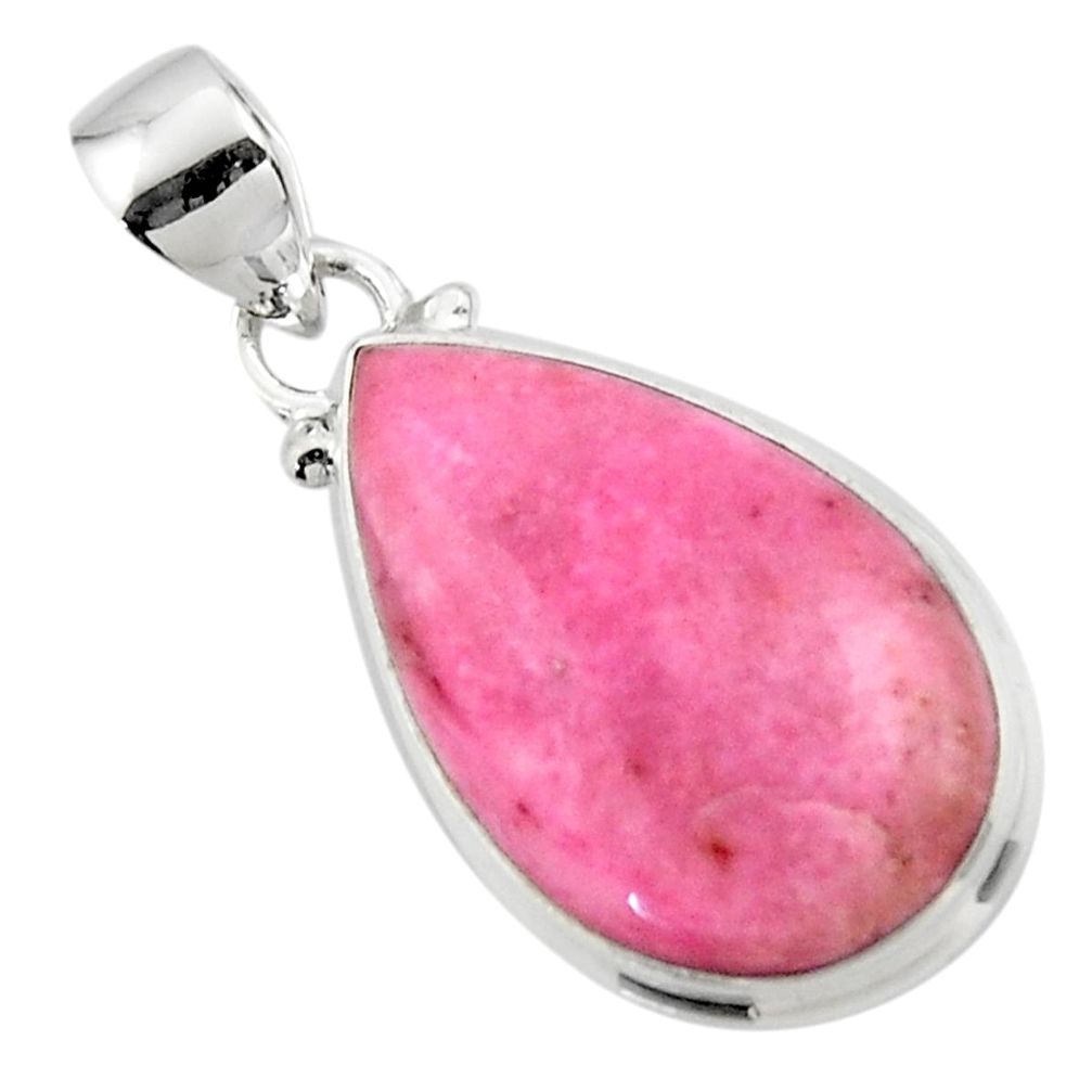 12.45cts natural pink petalite 925 sterling silver pendant jewelry r46456