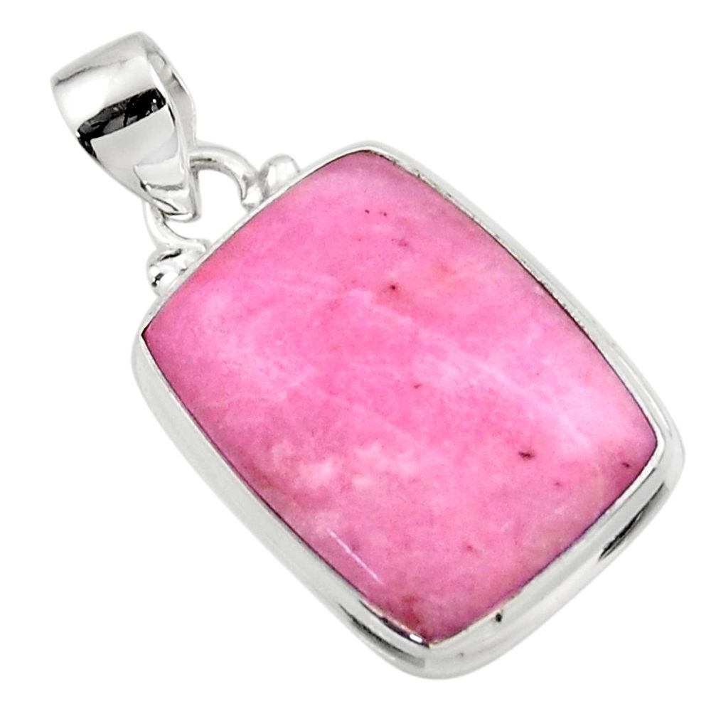 15.20cts natural pink petalite 925 sterling silver pendant jewelry r46459