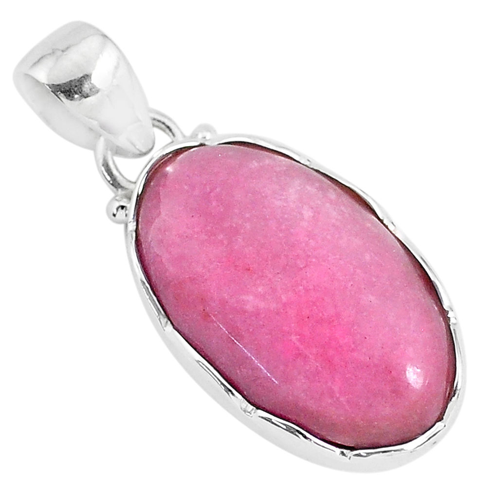 12.18cts natural pink petalite 925 sterling silver pendant jewelry r94275