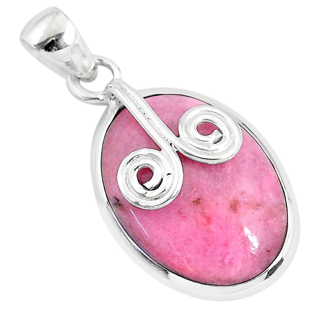14.07cts natural pink petalite 925 sterling silver pendant jewelry r94295