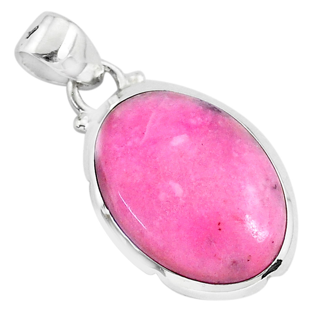 11.68cts natural pink petalite 925 sterling silver pendant jewelry r94313