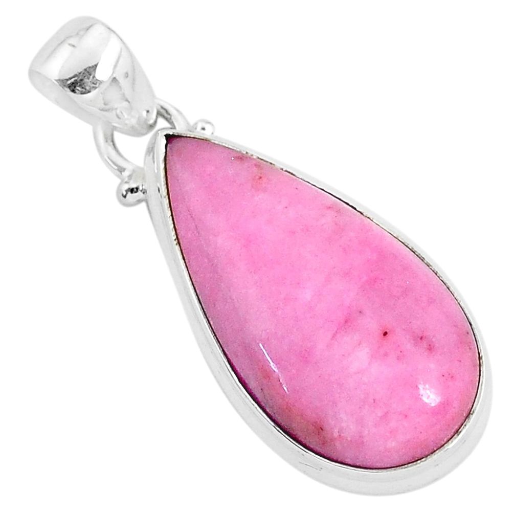 13.70cts natural pink petalite 925 sterling silver pendant jewelry r94318