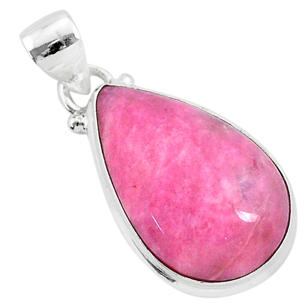 14.23cts natural pink petalite 925 sterling silver pendant jewelry r94778