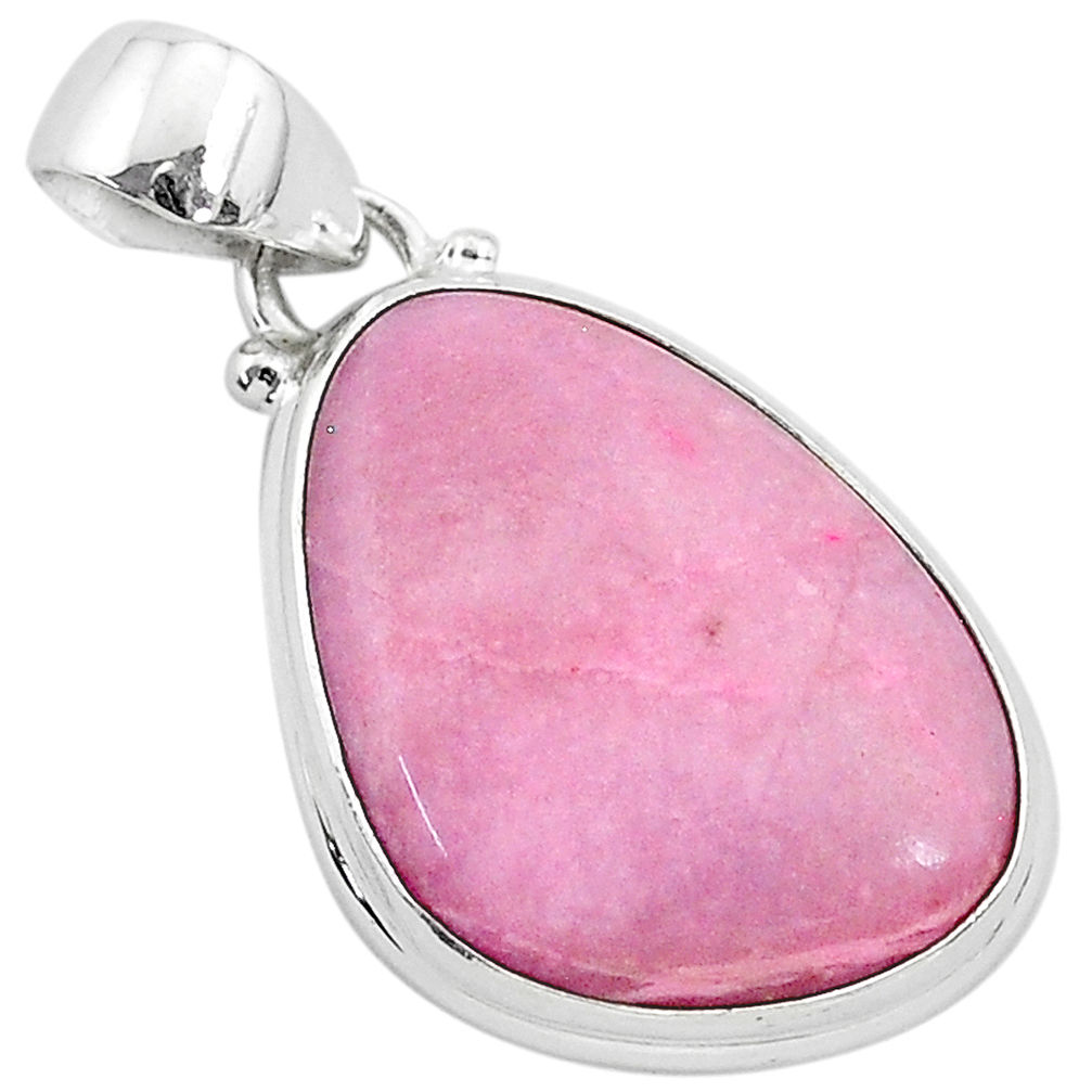 15.08cts natural pink petalite 925 sterling silver pendant jewelry r94781